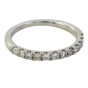 Platinum Diamond 0.43cts half eternity Ring size N